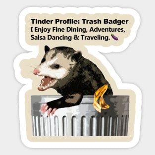 Trash Badger Tinder Profile Sticker